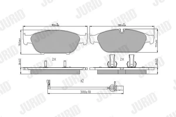 Handler.Part Brake pad set, disc brake JURID 573381J 1