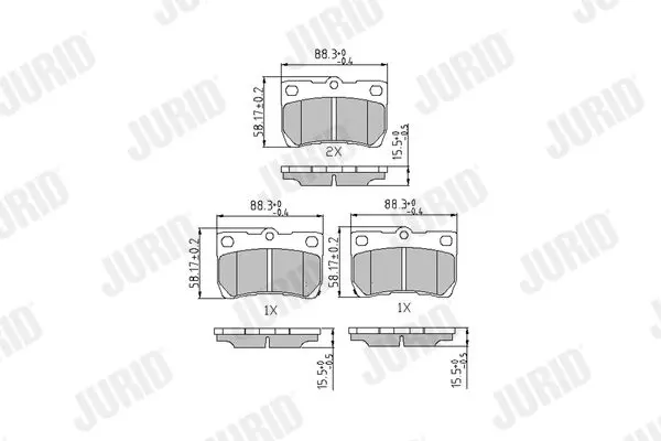 Handler.Part Brake pad set, disc brake JURID 573393J 1