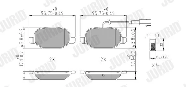 Handler.Part Brake pad set, disc brake JURID 573396J 1