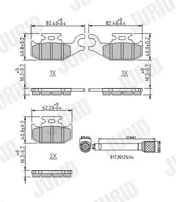 Handler.Part Brake pad set, disc brake JURID 573410J 1