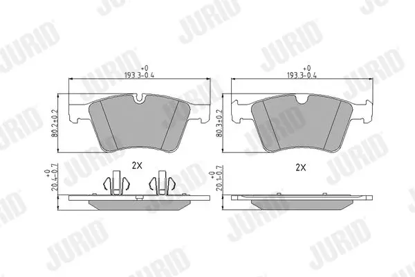 Handler.Part Brake pad set, disc brake JURID 573424J 1