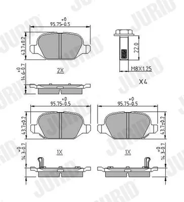 Handler.Part Brake pad set, disc brake JURID 573427J 1