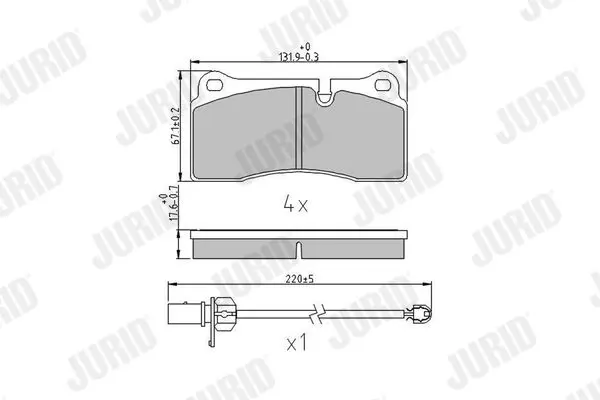 Handler.Part Brake pad set, disc brake JURID 573443J 1