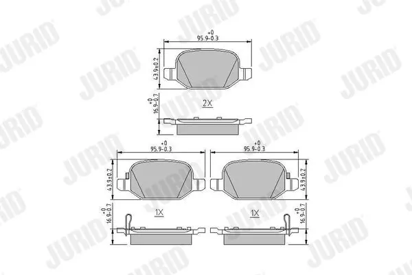 Handler.Part Brake pad set, disc brake JURID 573445J 1