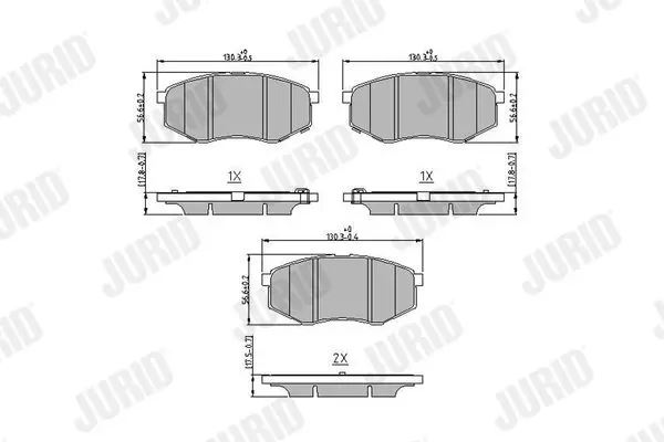 Handler.Part Brake pad set, disc brake JURID 573454J 1