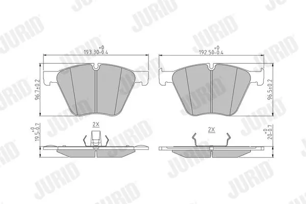 Handler.Part Brake pad set, disc brake JURID 573457J 1