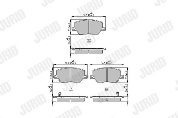 Handler.Part Brake pad set, disc brake JURID 573610J 1