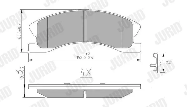 Handler.Part Brake pad set, disc brake JURID 573636J 1