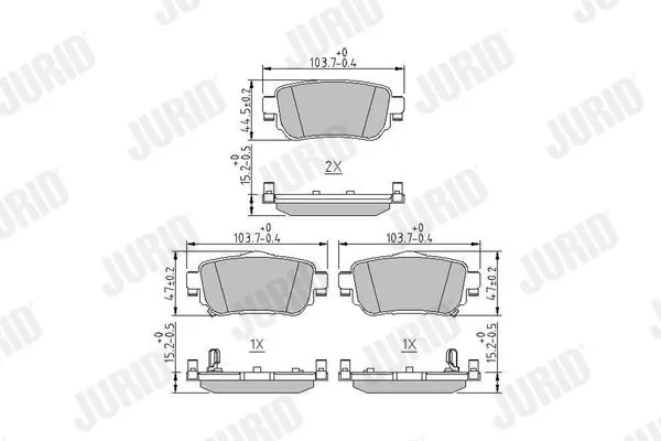 Handler.Part Brake pad set, disc brake JURID 573658J 1