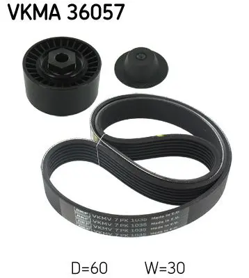 Handler.Part V-ribbed belt set SKF VKMA36057 1