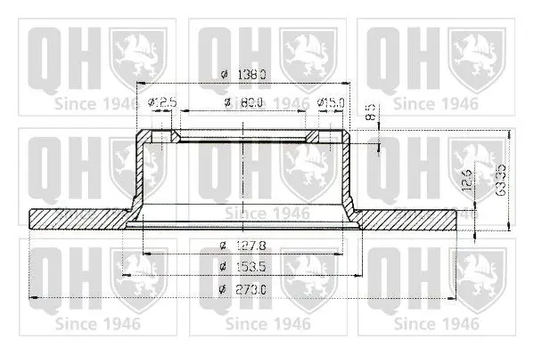 Handler.Part Brake disc QUINTON HAZELL BDC1059 1