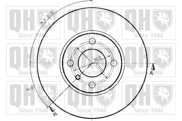 Handler.Part Brake disc QUINTON HAZELL BDC3118 2