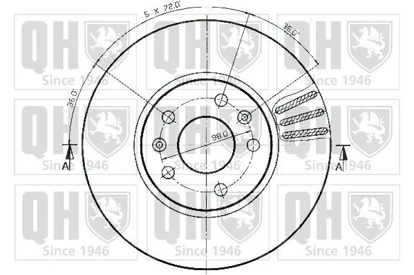 Handler.Part Brake disc QUINTON HAZELL BDC3180 2