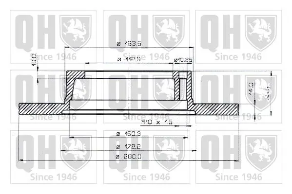 Handler.Part Brake disc QUINTON HAZELL BDC3283 1