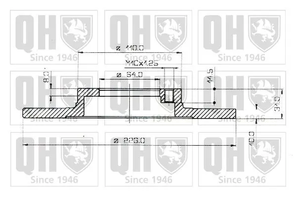 Handler.Part Brake disc QUINTON HAZELL BDC3334 1