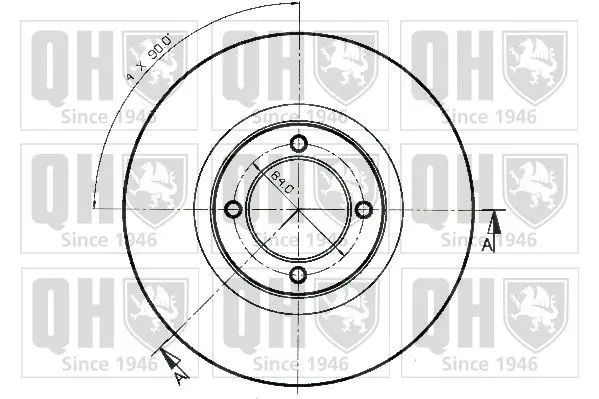 Handler.Part Brake disc QUINTON HAZELL BDC3334 2