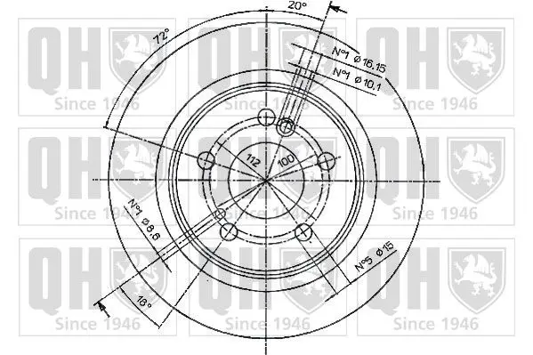 Handler.Part Brake disc QUINTON HAZELL BDC3422 2