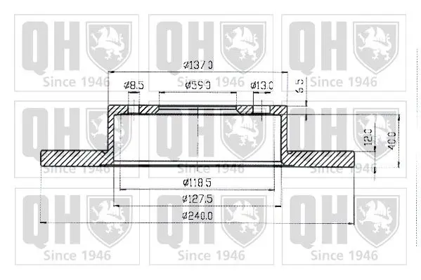 Handler.Part Brake disc QUINTON HAZELL BDC3436 1