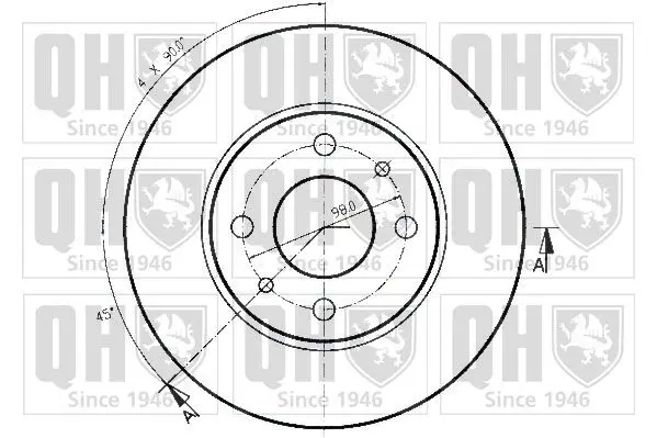 Handler.Part Brake disc QUINTON HAZELL BDC3436 2