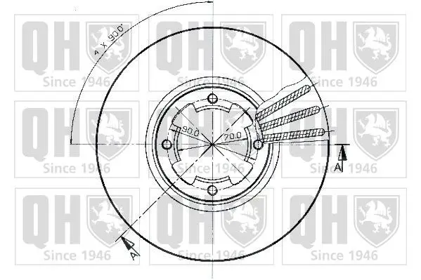 Handler.Part Brake disc QUINTON HAZELL BDC3454 2