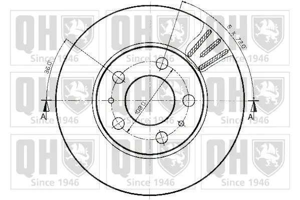 Handler.Part Brake disc QUINTON HAZELL BDC3457 2