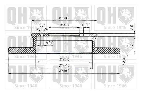 Handler.Part Brake disc QUINTON HAZELL BDC3470 1