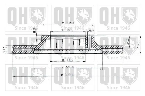 Handler.Part Brake disc QUINTON HAZELL BDC3536 1