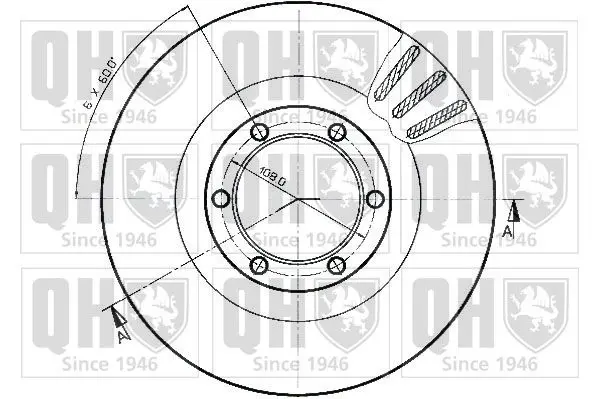 Handler.Part Brake disc QUINTON HAZELL BDC3536 2