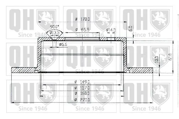 Handler.Part Brake disc QUINTON HAZELL BDC3544 1