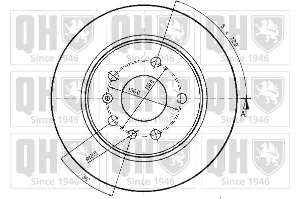 Handler.Part Brake disc QUINTON HAZELL BDC3544 2