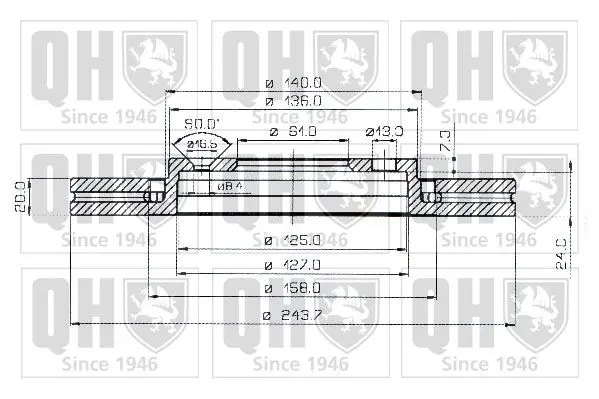 Handler.Part Brake disc QUINTON HAZELL BDC3553 1