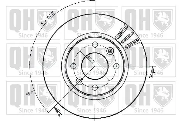 Handler.Part Brake disc QUINTON HAZELL BDC3553 2