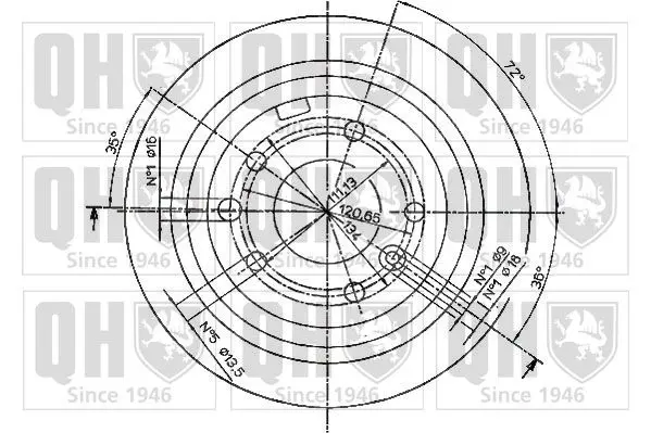 Handler.Part Brake disc QUINTON HAZELL BDC3584 2