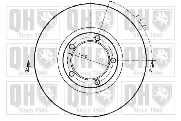 Handler.Part Brake disc QUINTON HAZELL BDC3598 2