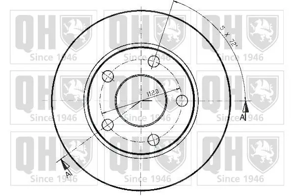 Handler.Part Brake disc QUINTON HAZELL BDC3633 2