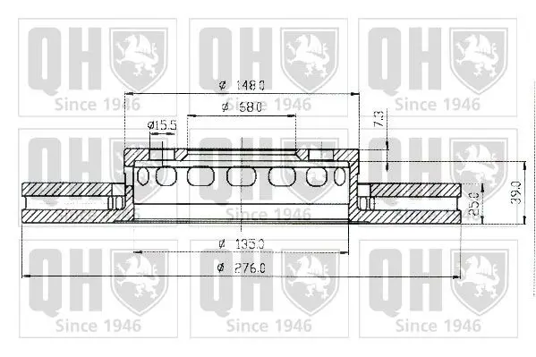 Handler.Part Brake disc QUINTON HAZELL BDC3635 1