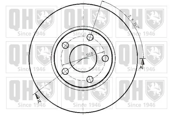 Handler.Part Brake disc QUINTON HAZELL BDC3635 2