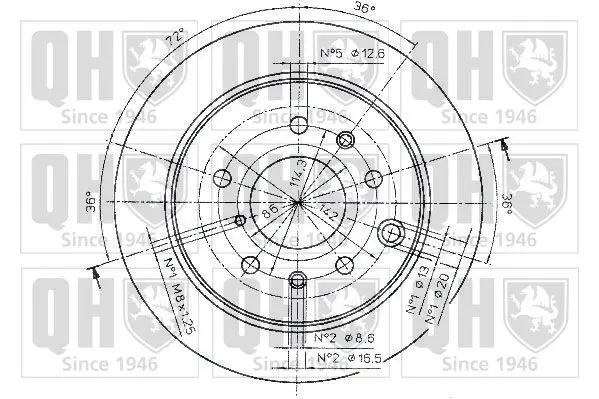 Handler.Part Brake disc QUINTON HAZELL BDC3661 1