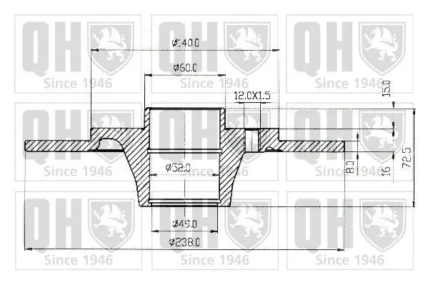 Handler.Part Brake disc QUINTON HAZELL BDC3691 1