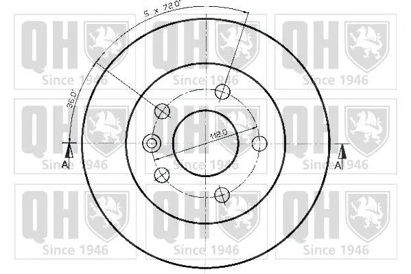 Handler.Part Brake disc QUINTON HAZELL BDC3715 1