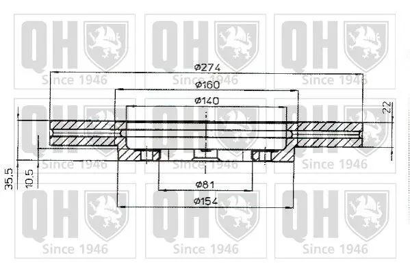 Handler.Part Brake disc QUINTON HAZELL BDC3719 1