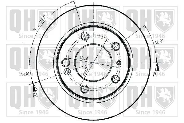 Handler.Part Brake disc QUINTON HAZELL BDC3725 1