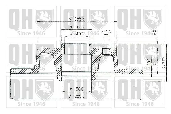 Handler.Part Brake disc QUINTON HAZELL BDC3734 1