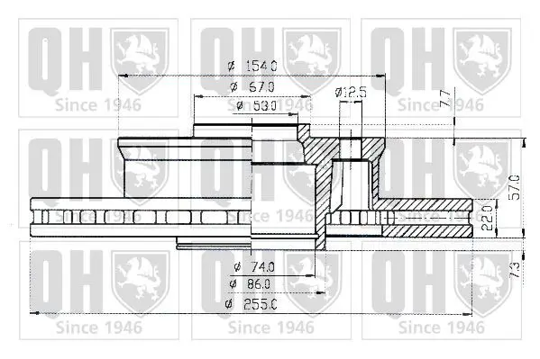 Handler.Part Brake disc QUINTON HAZELL BDC3735 1