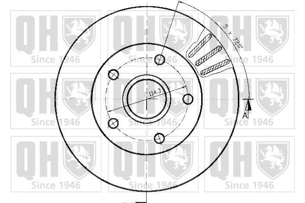 Handler.Part Brake disc QUINTON HAZELL BDC3735 2