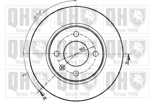 Handler.Part Brake disc QUINTON HAZELL BDC3737 2