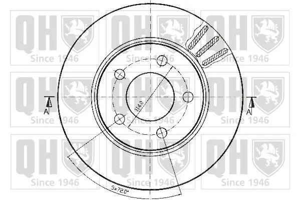 Handler.Part Brake disc QUINTON HAZELL BDC3746 2