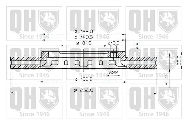 Handler.Part Brake disc QUINTON HAZELL BDC3750 1