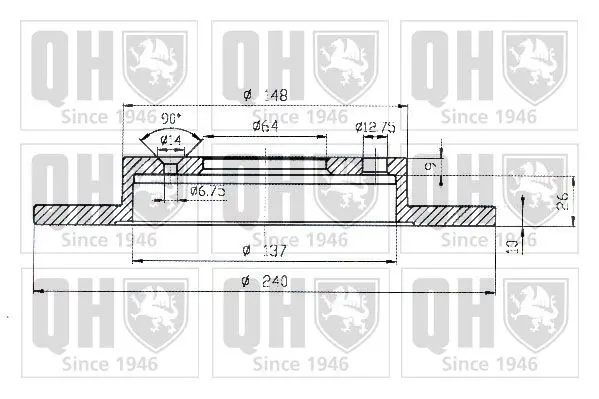 Handler.Part Brake disc QUINTON HAZELL BDC3760 1