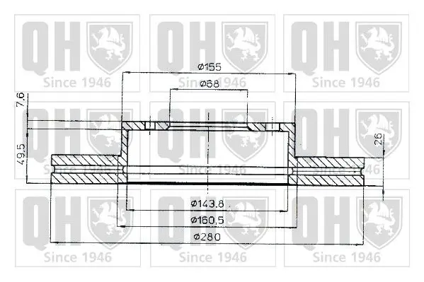 Handler.Part Brake disc QUINTON HAZELL BDC3811 1